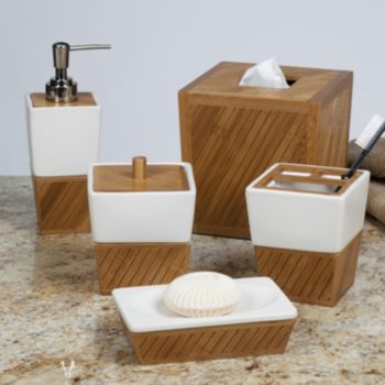 Bamboo accessories for spa-like bathroom