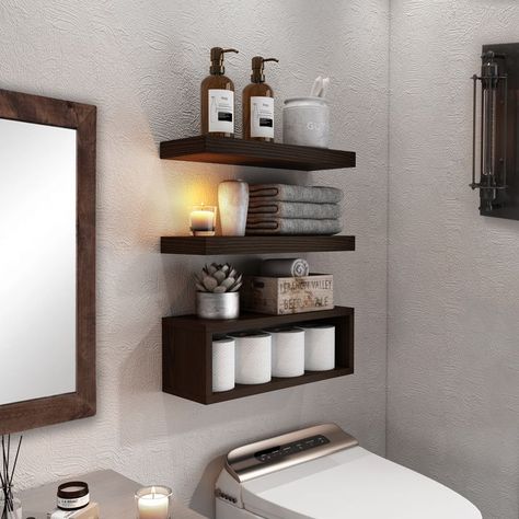 Bathroom wall-mounted shelves