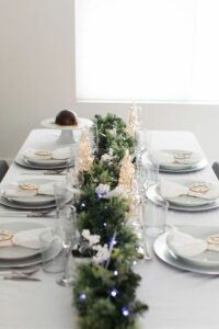 Scandinavian Christmas table settings