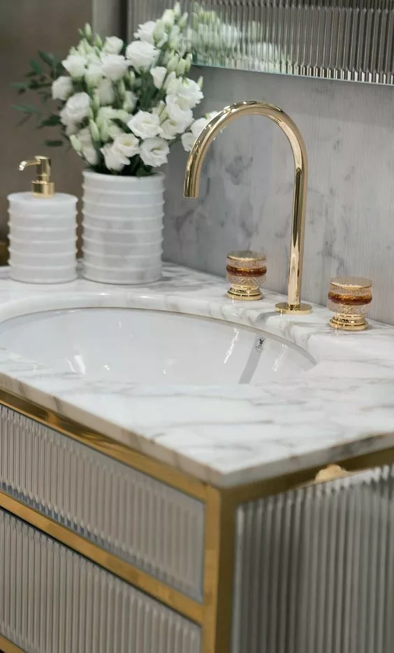 Gold bathroom vanity