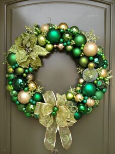 Homemade ornament wreath