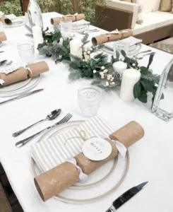 Minimalistic Christmas table setting