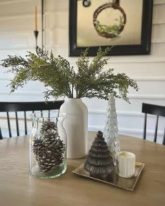 Black and white Christmas centerpiece