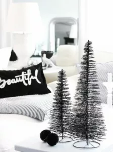 Black and white Christmas decorations