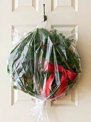 Wrapped Christmas wreath