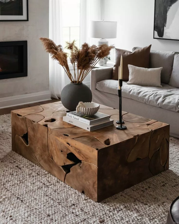 Uniquely shaped coffee table