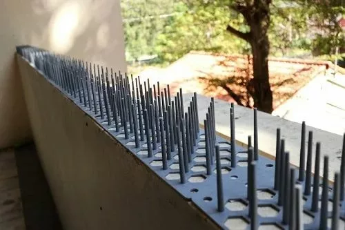 Spikes on balcony railing