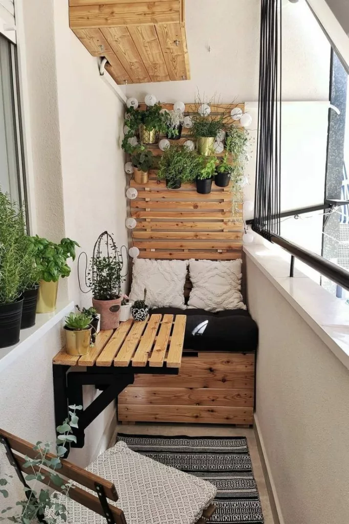Multi-functional furniture on small balcony