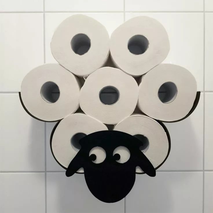 Wall-mounted sheep toilet paper holder