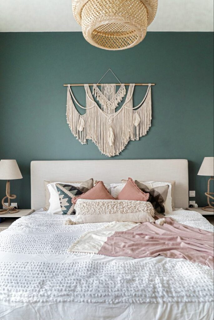 Macrame above bed