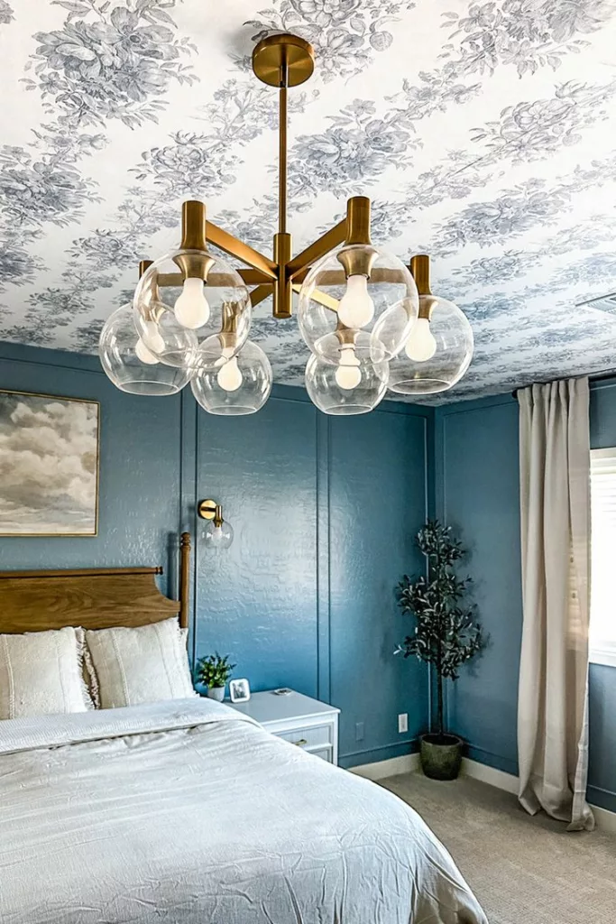 Toile ceiling wallpaper